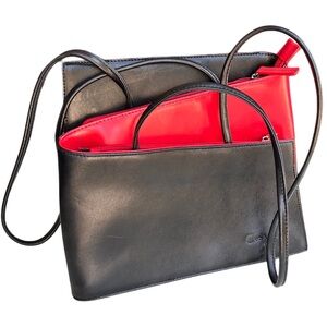 Cleo & Patek Paris Red Zig Zag Color Block Shoulder Bag